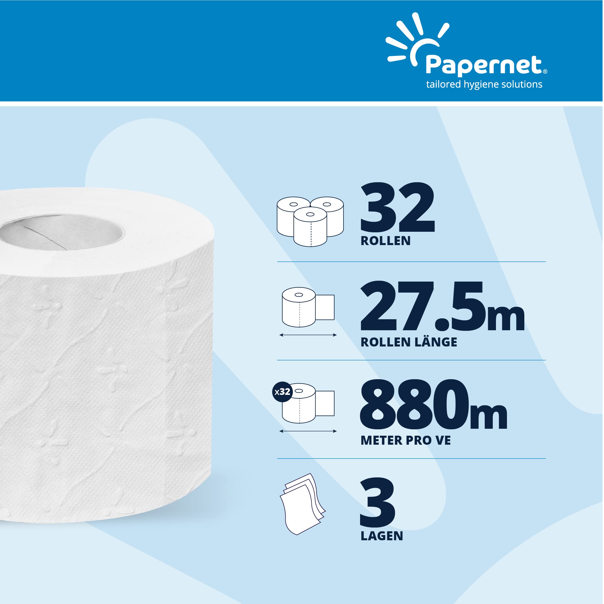 Papernet 404989 Toilettenpapier Superior Easybag, 3-lagig, 32 Stück weiß