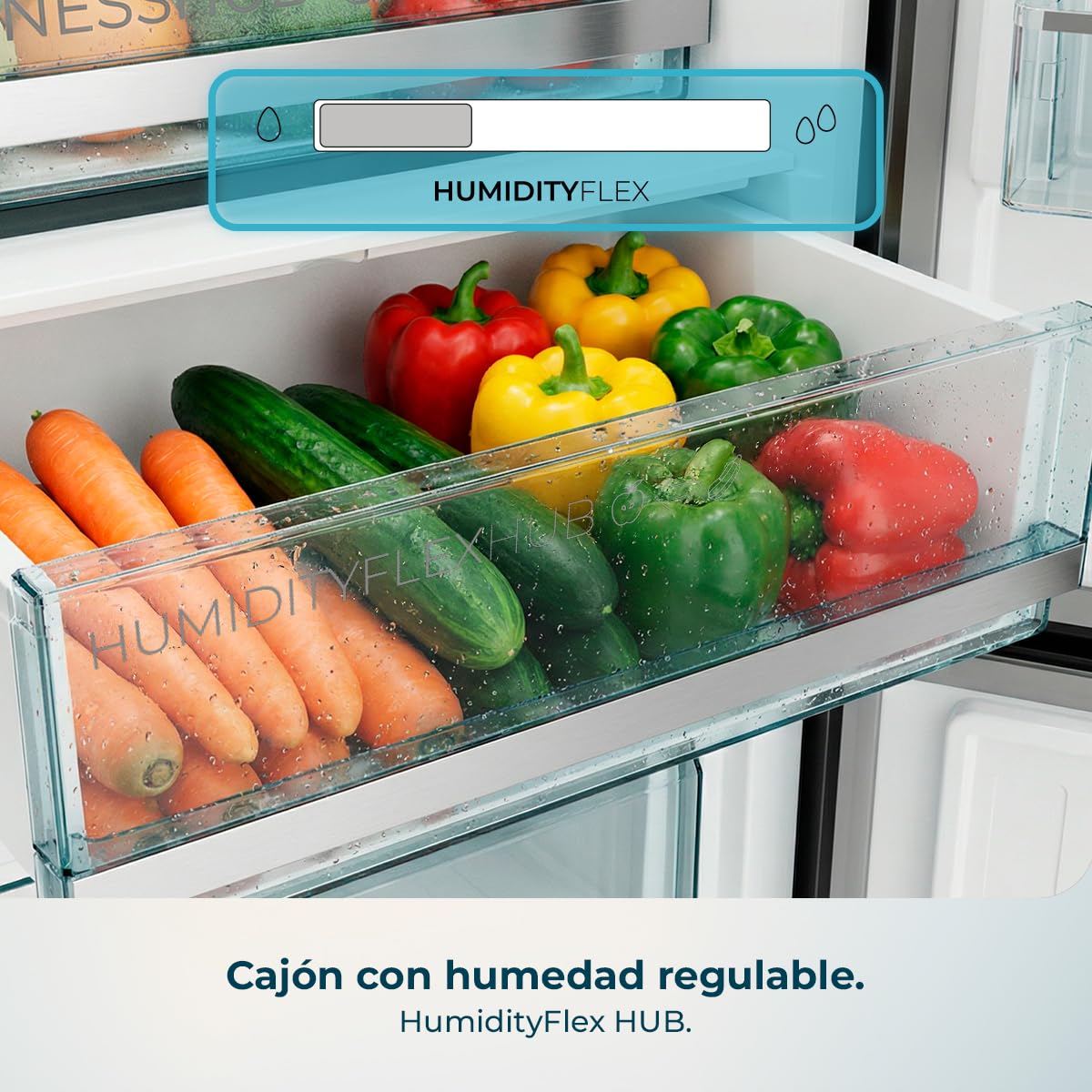 Cecotec Frigorífico Combi 356L Total NoFrost Bolero CoolMarket Combi 356i Inox D. Alto 200cm, Ancho 59,5cm, Fast Freezing, FreshnessFlex HUB, HumidityFlex HUB, Luz LED y Display Interior