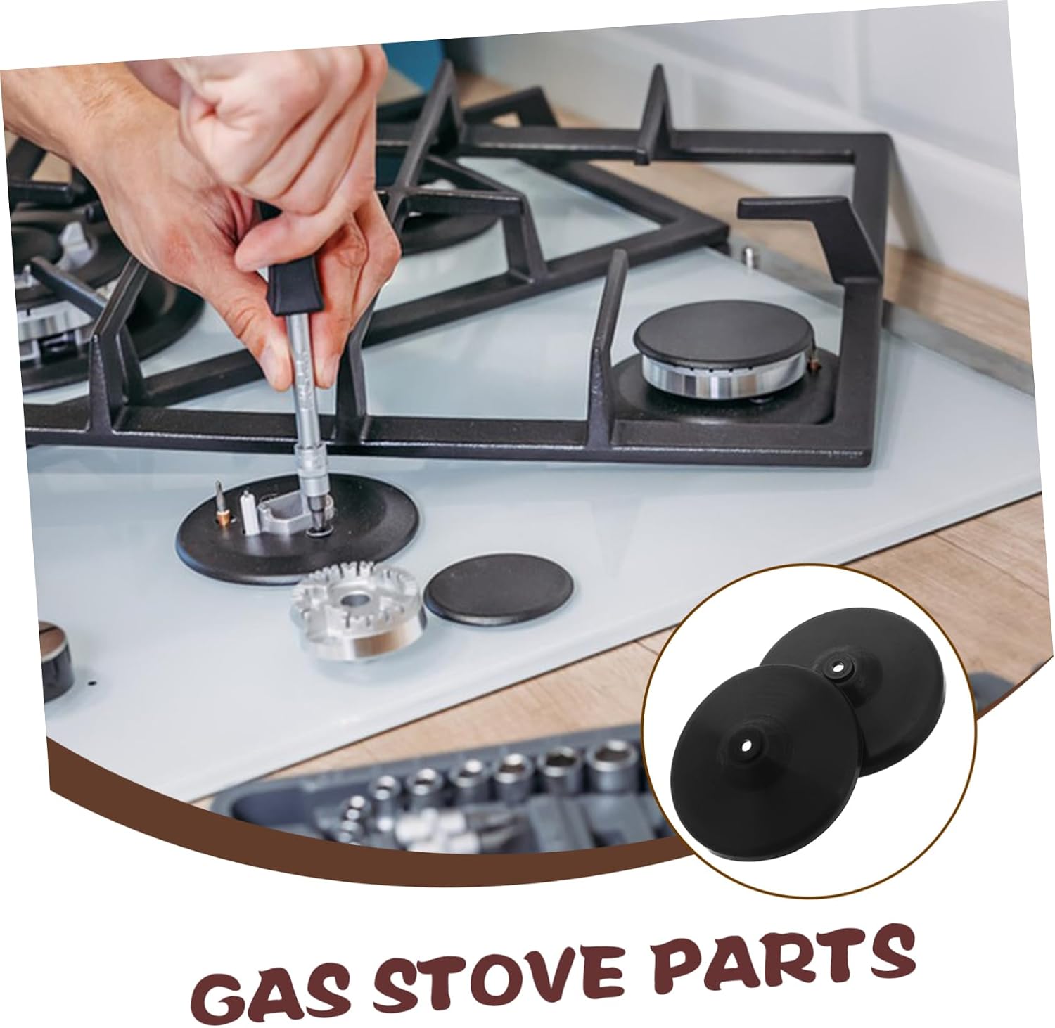 Ciieeo Gas Stove Grate Rubber Feet 2pcs Sturdy Non-Slip Kitchen Accessories for Gas Range Cooktops Replacement Bumpers for Cooking Pots and Pans for Home Chefs