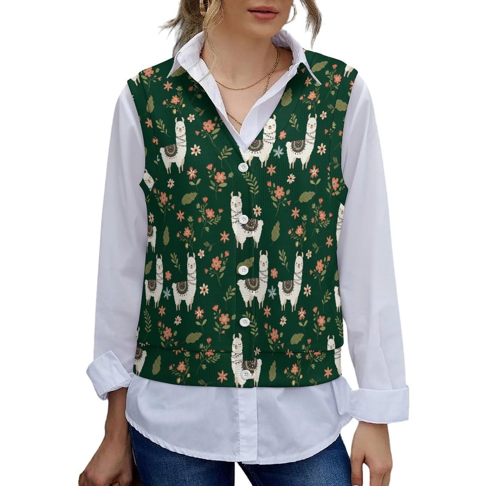 SWEET TANG Womens Vest Casual Button Down Sleeveless V Neck Lightweight Business Jacket Vest
