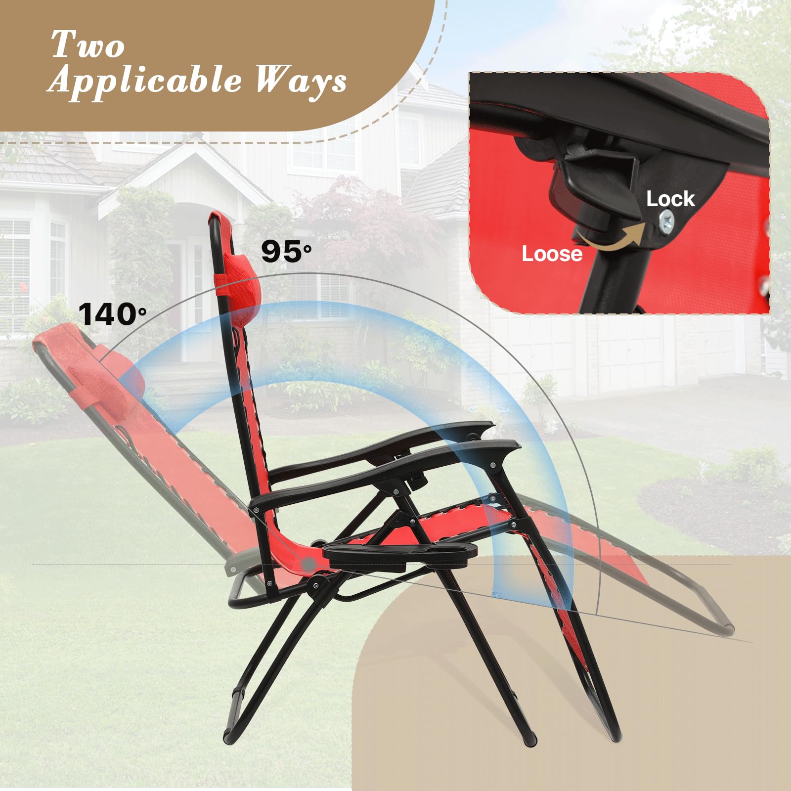 Zero Gravity Chairs Set Of 2 2 Pack) Mainstays Reclining Zero-Gravity  Outdoor Patio Lounge Chair With Cup Holder, Set Of 2 Patio Chairs