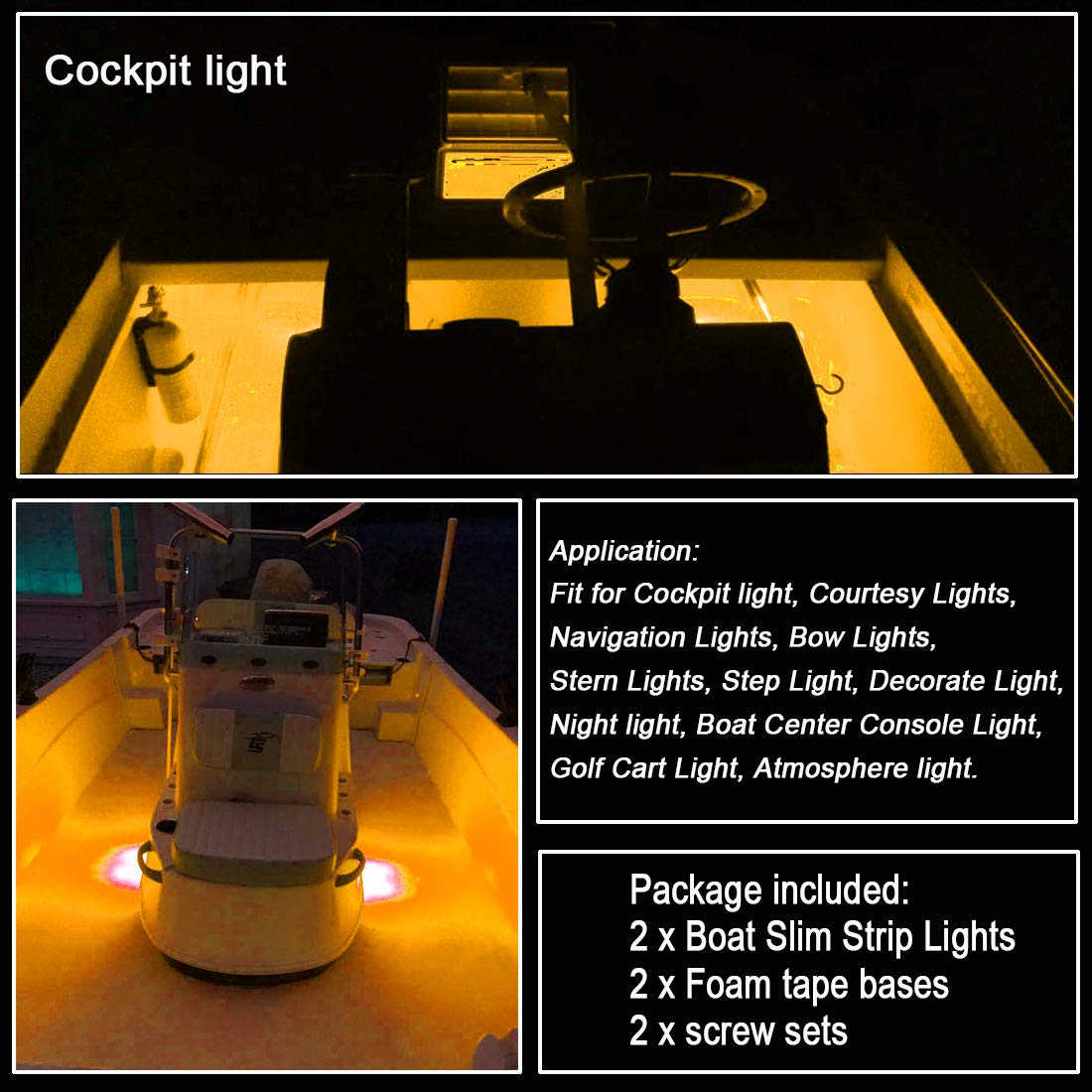TRHOO-LED Interior Boat Lights, Utility Slim Strip Bar Light Fit Courtesy Lighting Cockpit Lights Navigation Light Green Pack Of 2 - View #9