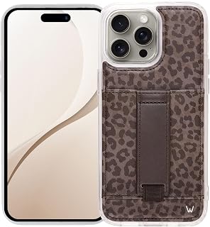 Walli Cases for iPhone 15 Pro Case Aesthetic Wallet Phone Case Card Holder, Securely Holds up to 2 Cards - Cute, Trendy Phone Cover for Women, fits iPhone 15 Pro, with Kickstand & Finger Strap