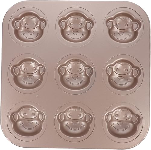 Molde para pastel de mono, moldes para muffins de animales, molde para pastel de cumpleaños para hornear horno, molde de acero al carbono para