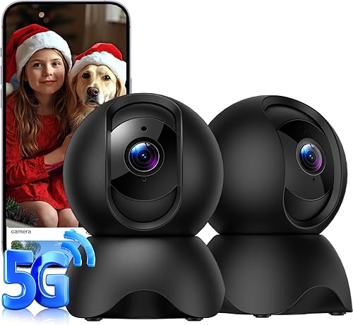 Cámara de seguridad para interiores 2K, cámara de 2.45GHz para mascotaperrobebé con aplicación de teléfono, cámara WiFi panorámicainclinación de 360