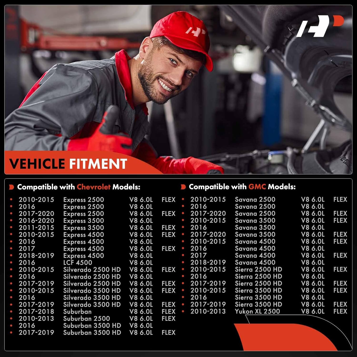 A-Premium Fuel Injectors Compatible with Chevrolet Silverado 2500 HD 3500 HD, Suburban, Suburban 2500, Express 2500 3500 4500 & GMC Sierra 2500 HD, Yukon XL 2500, Savana 2500 3500 4500, Set of 8