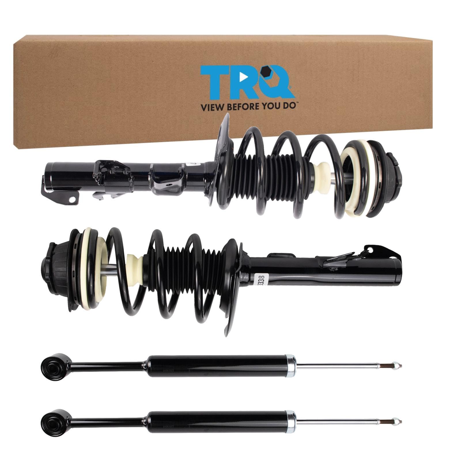 TRQ Front and Rear Complete Strut Assembly &amp; Shock Absorber Kit Complete Strut &amp; Coil Spring Assembly Compatible with 2014-2018 Jeep Cherokee