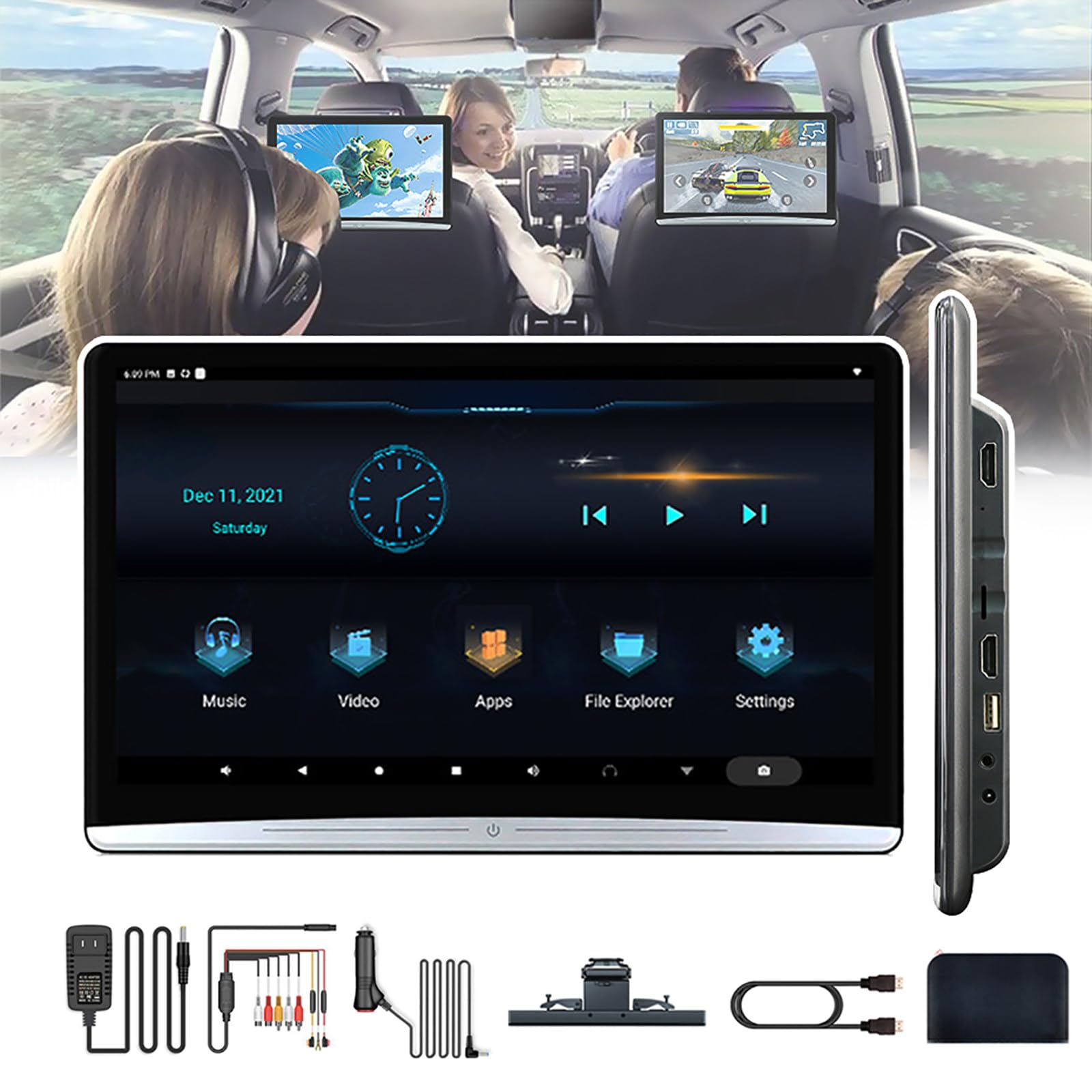 Monitor Auto Android 10.1" - Touchscreen IPS Per Sedile Posteriore, WiFi/3G - Foto 11