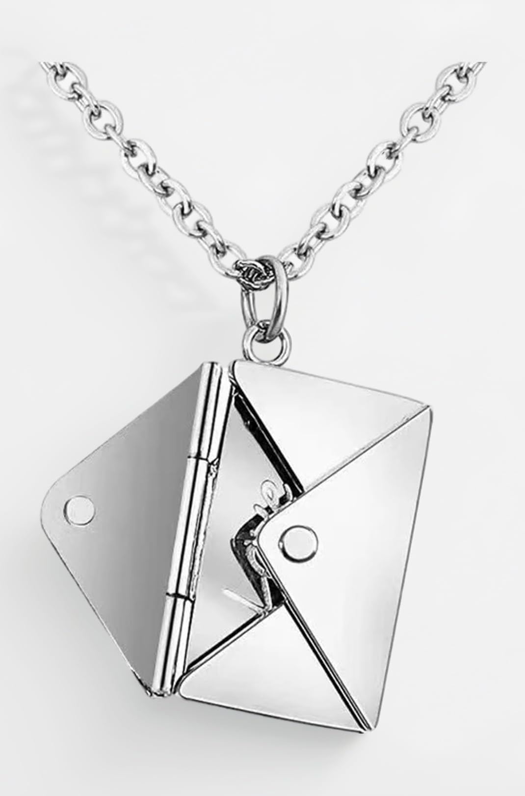 - Envelope Pendant Locket Love You Secret Message Chain Necklace Jewellery For Men & Women