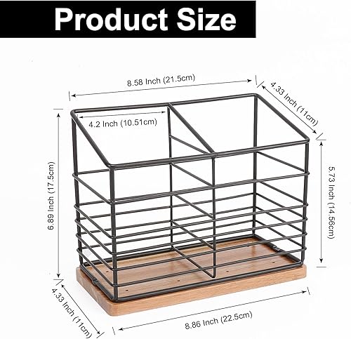 Miniatura 3 de Soporte de utensilios para encimera de cocina, soporte de utensilios de metal para encimera de cocina, almacenamiento de herramientas de cocina para