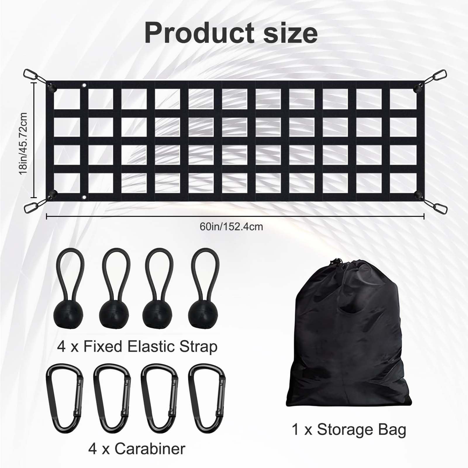 Filet de rangement pour hayon pour camping-cars, taille complète compatible avec filet de cargaison, extension de hayon pour pickup, camion, accessoires de lit