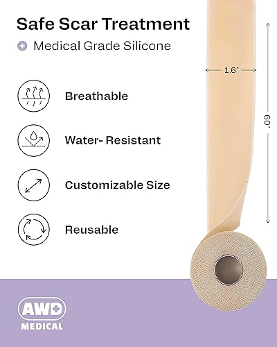 Miniatura 7 de AWD Medical Hojas de silicona para cicatrices hojas de gel de silicona para eliminar cicatrices suministros de silicona poscirugía cinta de