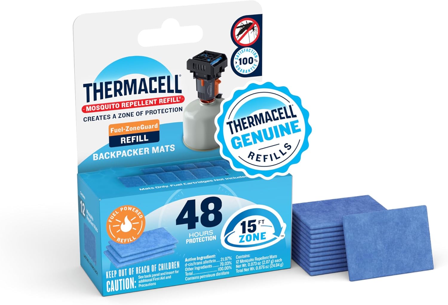 Thermacell Mosquito Repellent Refills; Compatible with Thermacell Backpacker; Highly Effective, Long Lasting, No Spray, No Scent, No Mess; 15 Foot Zone of Mosquito Protection