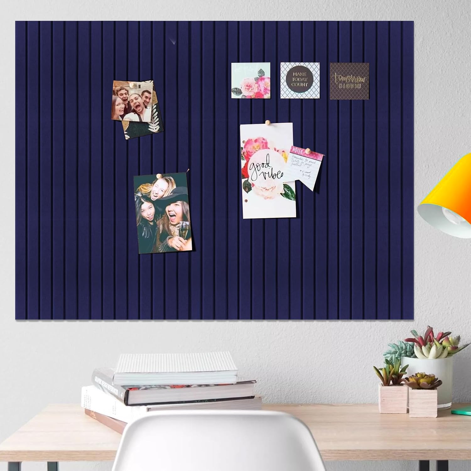 Large Bulletin Board 59"x 36" Cork Boards for Walls, 16 Pack Felt Wall Panels Photo Board, Cork Board for Office Home Pin Board