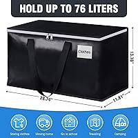 Vista 2 de BlissTotes Bolsas de mudanza, cajas de mudanza resistentes con cremalleras en la parte superior y asas resistentes, bolsas de almacenamiento