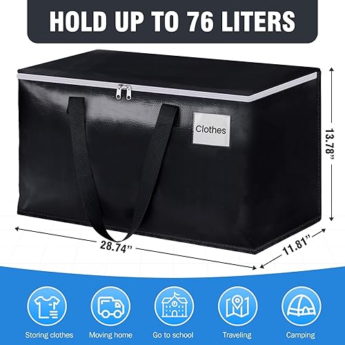 Miniatura 2 de Bolsas de mudanza BlissTotes, cajas de mudanza resistentes con cremalleras en la parte superior y asas resistentes, bolsas de almacenamiento para