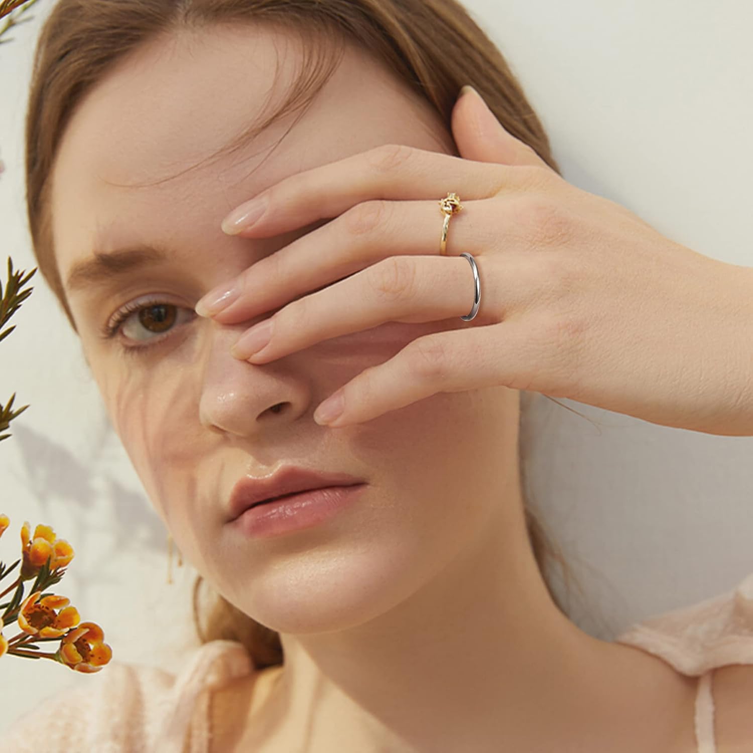 LOYALLOOK 1.5mm 14K Gold Filled Stacking Rings for Women - Stainless Steel Plain Thin Knuckle Thumb Statement Midi Band Rings - Comfort Fit Silver/Gold/Rose Tone, 3PCS - Image 7