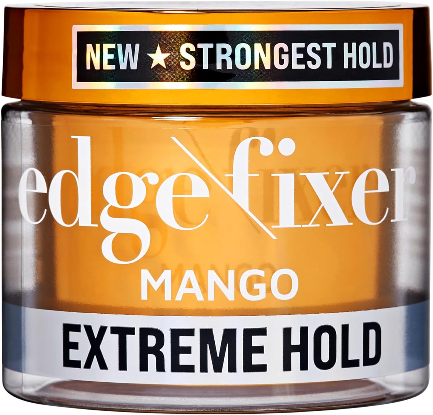 KISS COLORS & CARE Extreme Hold Edge Fixer Hair Gel, 24 Hour Maximum Hold, Ultimate Styling Control, No Flake Formula, For Coarser, Coily Hair, 3.38 oz (100 mL) - Mango Fragrance