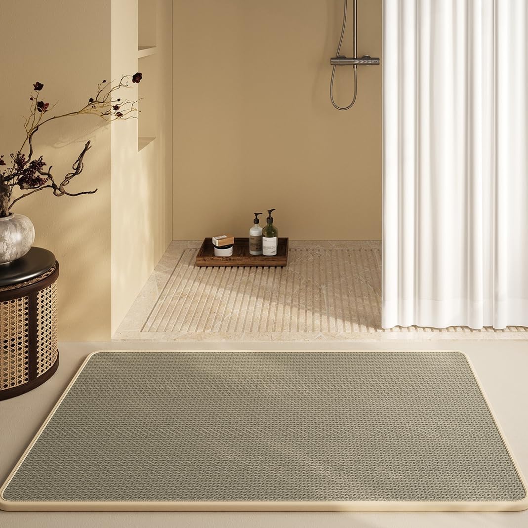 バスマット かわいい 玄関マット 無地 大判 吸水性いい お風呂マット 速乾 厚手 足ふきマット ふわふわ 丸洗い かわいい キッチ