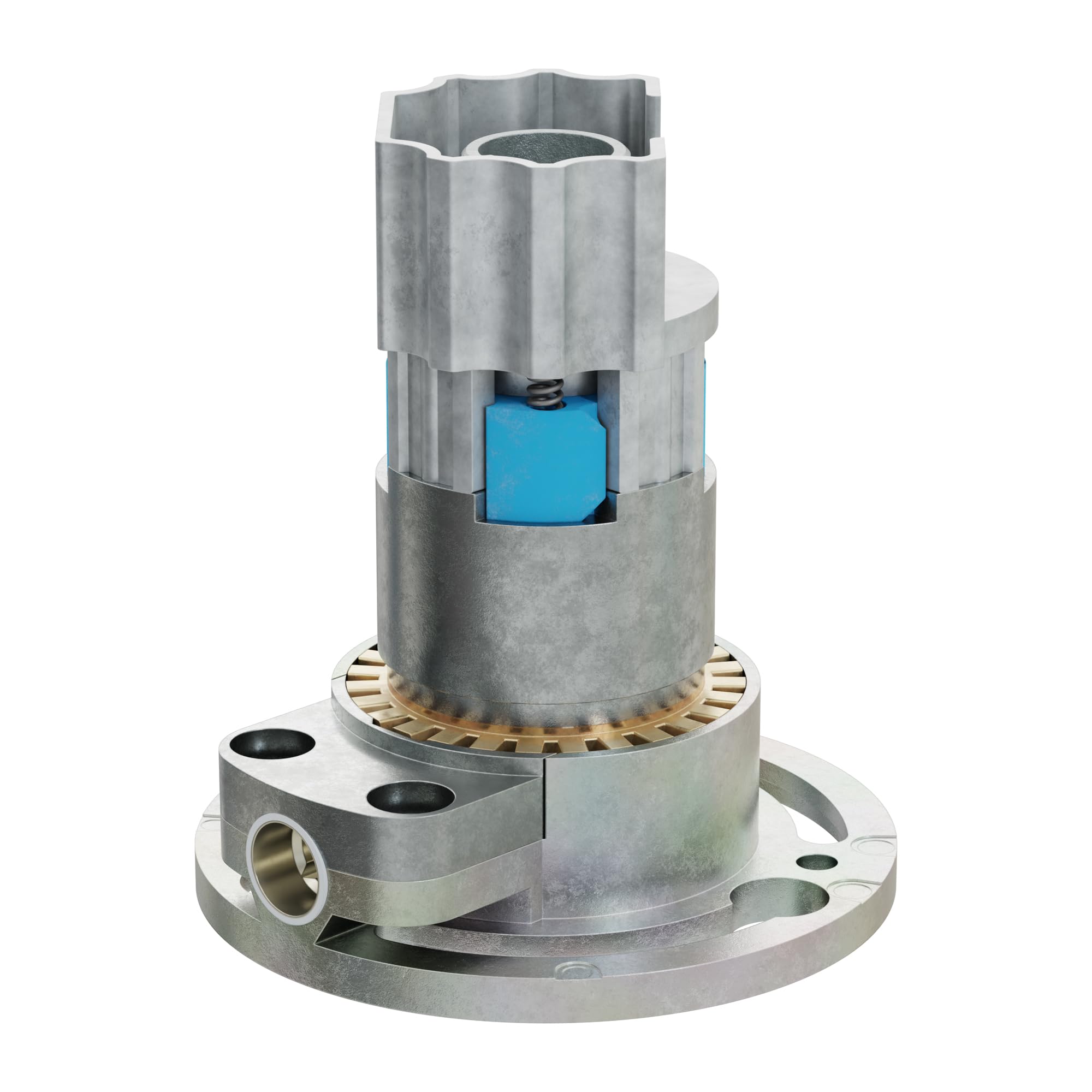 DIWARO® Kegelradgetriebe K024 | Untersetzung 3:1 links | Antrieb 6mm Innenvierkant (durchsteckbar) | für 42 mm Kittelberger Welle, Rolladengetriebe, Kurbelgetriebe
