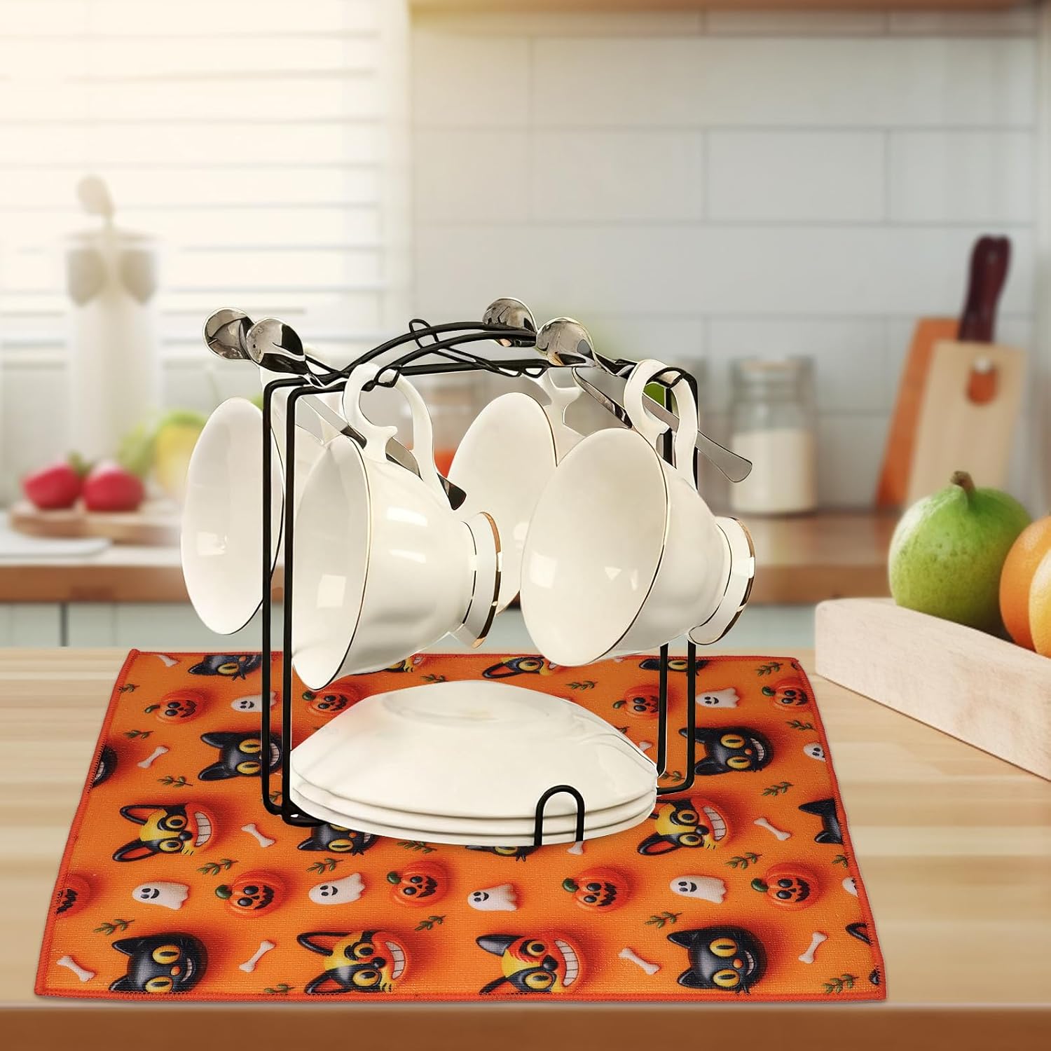 15"x20" Halloween Dish Drying Mat, Kitchen Placemats, Absorbent Non-Slip