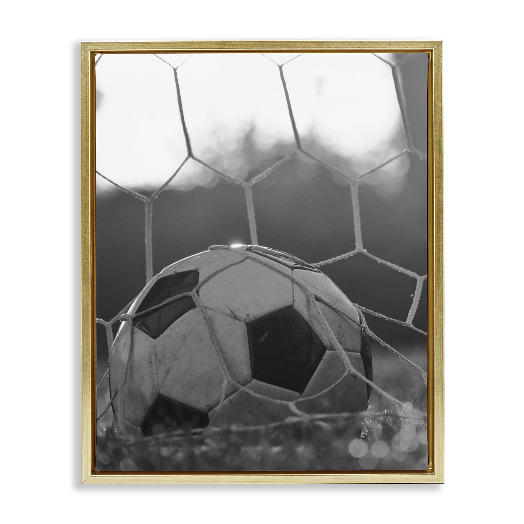 Stupell Industries 'Soccer Goal Score', Floating Frame Canvas Art, Gold, 17 x 21 Inches, Easy to Hang and Sturdy, Made in USA, by Marcus Prime