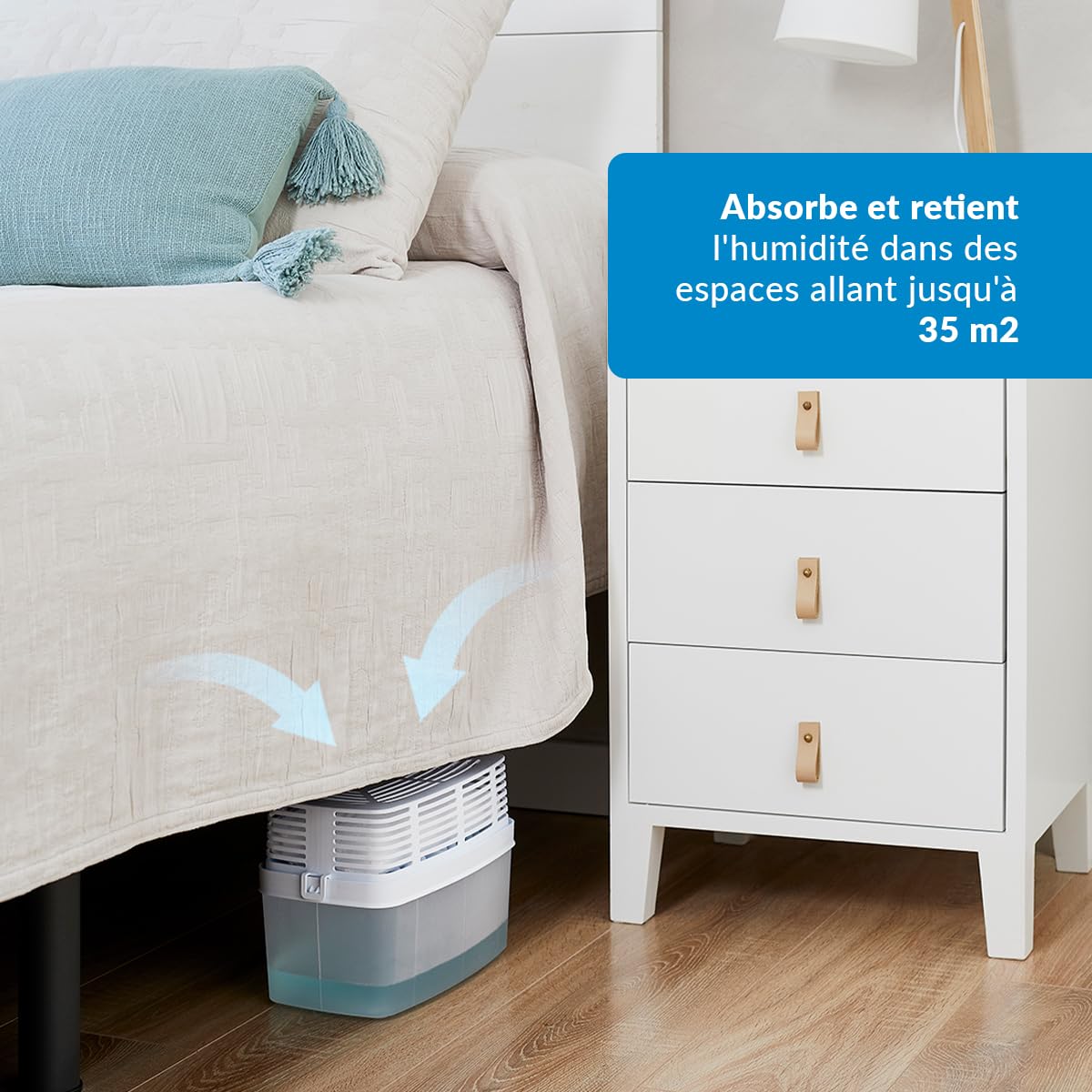 Lot de 4 Recharges Anti-humidité pour Déshumidificateurs - Idéales pour Placards, Salles de Bains et Chambres - Espaces jusqu'à 35 m2 - Sachets de 1 kilo - Parfum : Neutre - Humydry