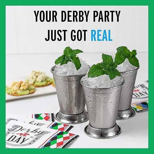 Miniatura 5 de Mint Julep Cups vasos de acero inoxidable, juego de 4, vasos de cóctel de metal de 12 onzas, suministros para fiestas (4)