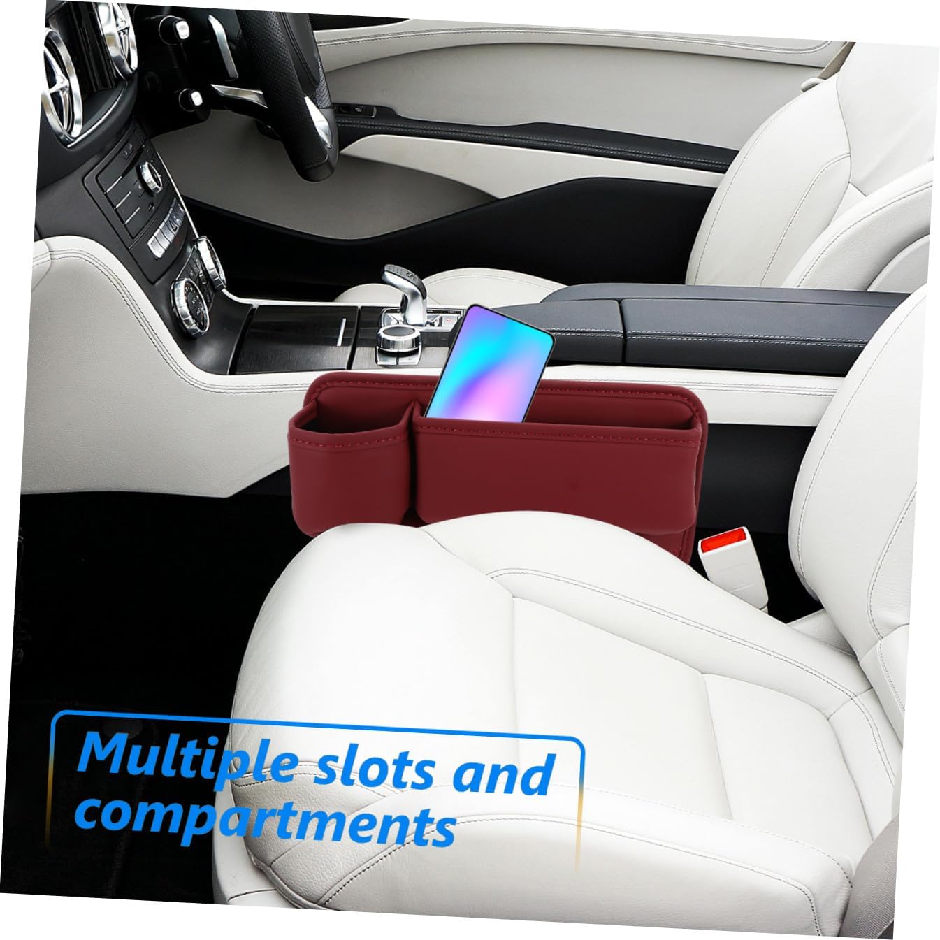 Car Seat Gap Organizer, PU Seat Gap Filler for Car Interior image 4