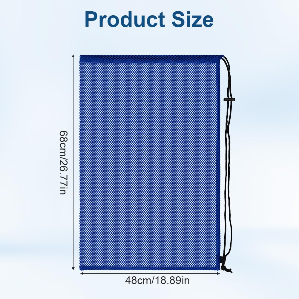 Bolsa Bolsa de Deporte de Malla con Cordón,Grande Bolsa Malla Ajustable,Almacenamiento Portátiles para Baloncesto, Fútbol, ​​Rugby, Voleibol y Netball,Azul