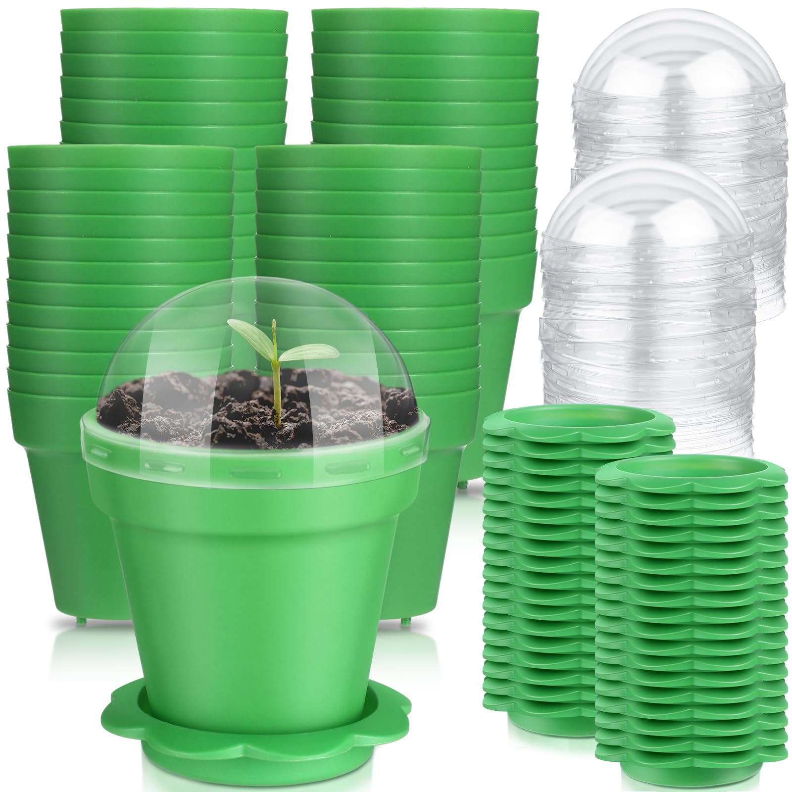 100 Pcs Cute Flower Pot Dessert Cups With Lids & Spoons - Perfect For Ice Cream, Yogurt, Parties - View #5