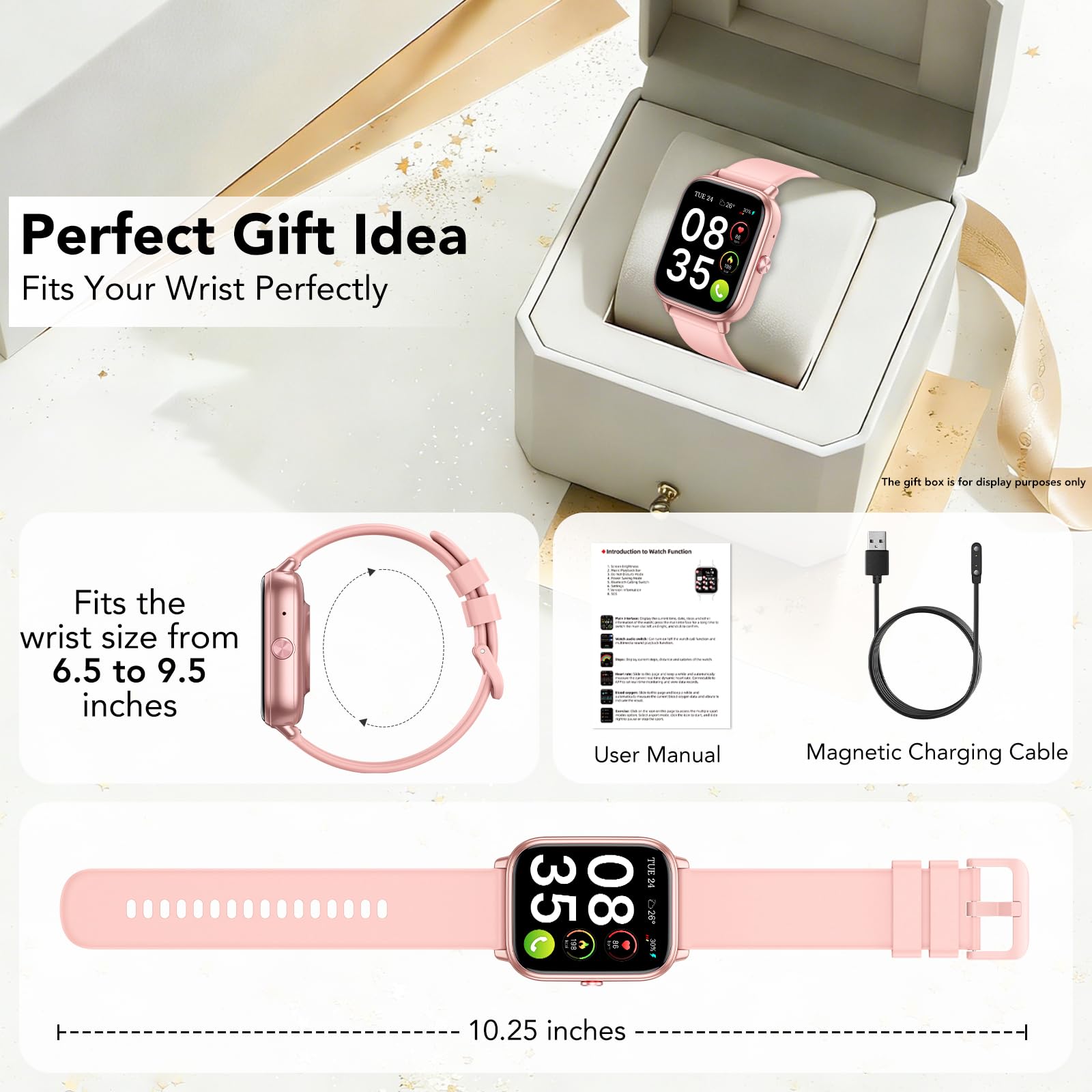 Smartwatch Uomo Donna, 1.83"HD Orologio con Chiamate Bluetooth, 110+ Modalità Sportive, Fitness Tracker con Batteria da 1000mAh, Autonomia 20 Giorni, Impermeabile IP68 Smartwatch per Android/iOS