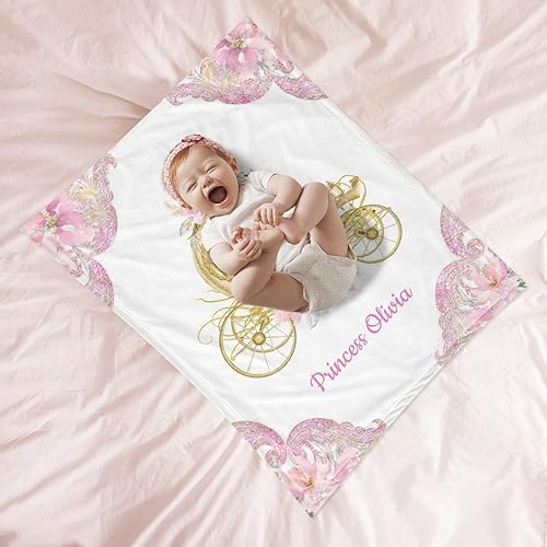 Miniatura 4 de Manta de bebé personalizada con nombre, manta de bebé personalizada para niñas, regalos de bebé, artículos de bebé, artículos esenciales para recién