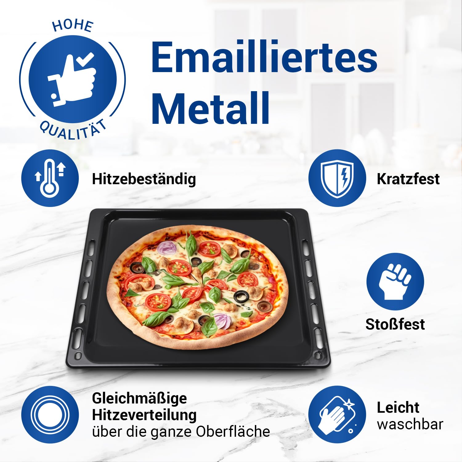 VIOKS Backblech + Grillrost + Handschuhe Ersatz für Bauknecht 481241838128