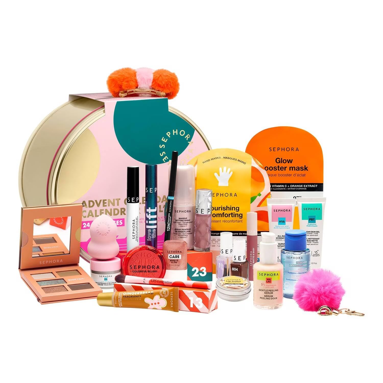 Sephora Adventskalender 2025 - Premium Adventskalender - 24 Überraschungen, darunter Make-up, Pflege, Badprodukte oder Accessoires - New In Metal Box