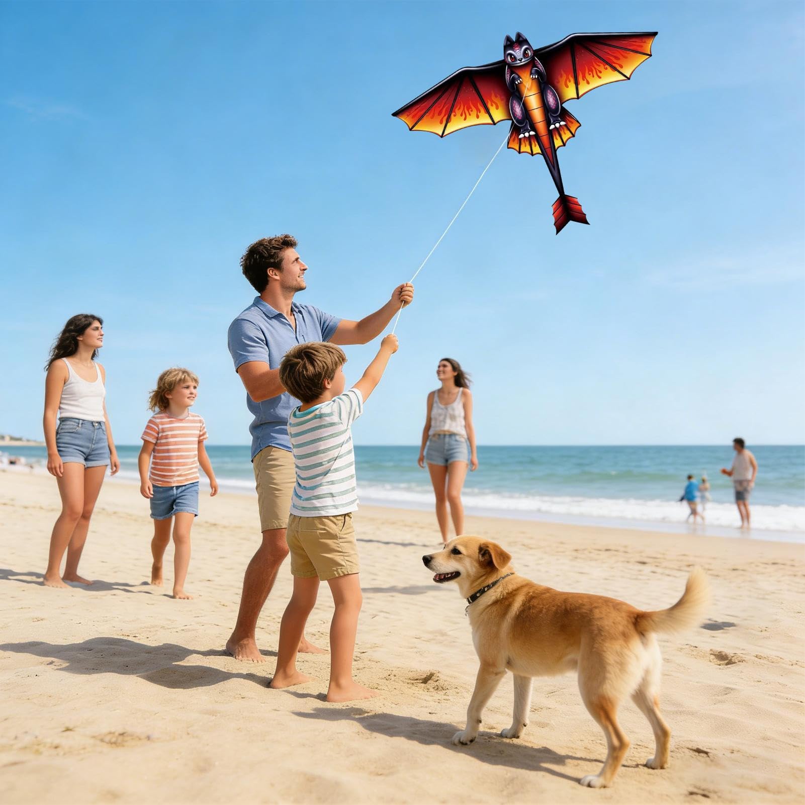Cerf-volant,Cerf-volant de plage avec poignée et ficelle,Sports de Cerf-volant,Cerf-volant de plage avec poignée et ficelle,Sports de