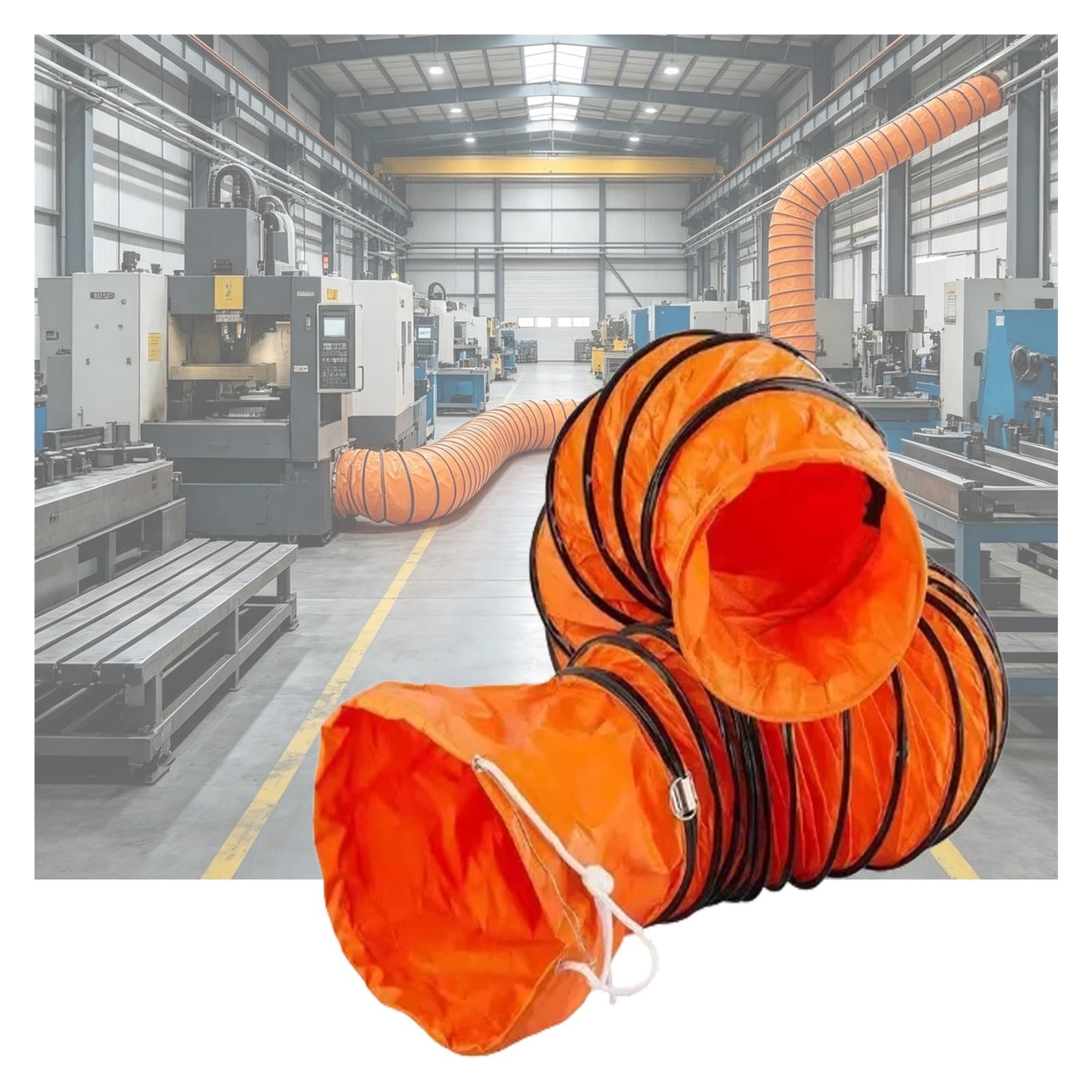 Alto Rendimiento Portátil, Tubo Flexible De PVC | Alto Rendimiento Portátil,Tubo Flexible,Cuerda Ajustable,Con Abrazadera,Anillos D Para Colgar(L2m/6.6FT,Id(A)600mm/23.6in)