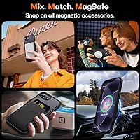 Vista 389 de TAURI Funda magnética 2 en 1 transparente para iPhone 14 Pro, compatible con Magsafe [no amarillenta] con protector de pantalla, protección de grado