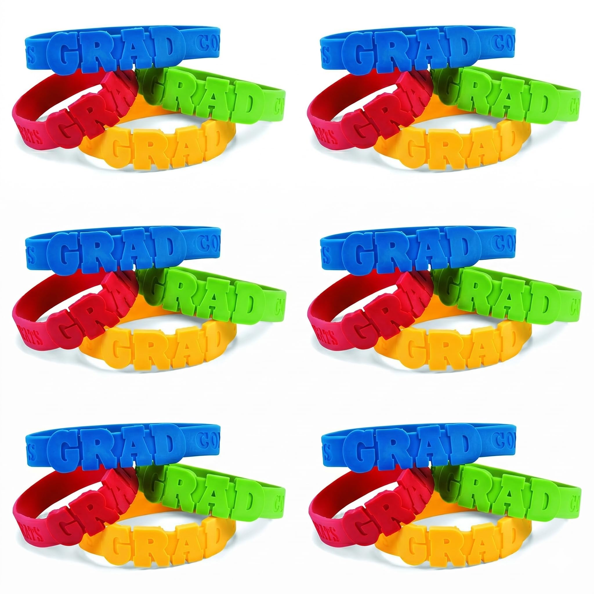 Bracelets diplôme en caoutchouc Fun Express - Lot de 24 - 5