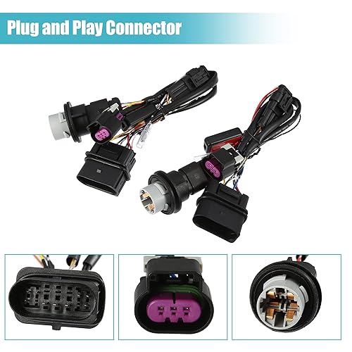 Miniatura 4 de X AUTOHAUX 1 par de faros delanteros adaptador de cableado para Ram 1500 2500 3500 2013-2018 proyector de fábrica a base de fábrica reflector