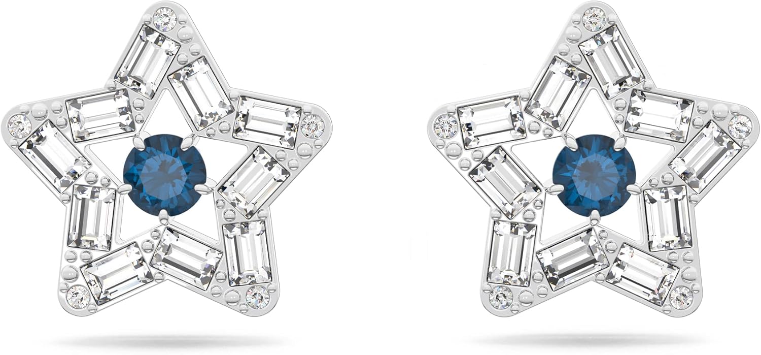 Swarovski Stella Necklace, Earrings, and Bracelet Crystal Jewelry Collection, Rhodium Tone Finish