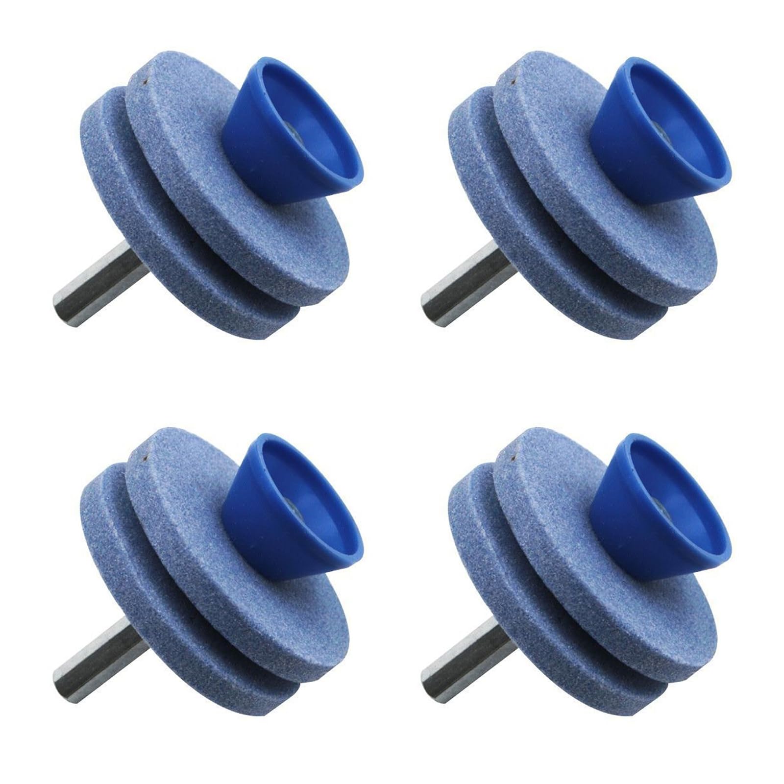 Msioytog Double Blue 4Pcs Sharpener Fastest Rotary Drill Cutter For Lawnmower Gardening Tool Easy Maintenance Accessories Comfortable Trimmer Sharpener