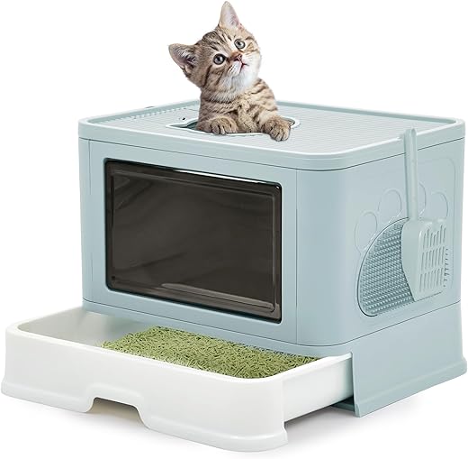 YITAHOME Lettiera Gatto Chiusa, Grande Lettiera per Gatti Chiusa con Coperchio, Toilette...