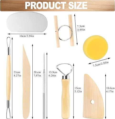 Miniatura 3 de LINPHCEY Juego de 8 herramientas para esculpir arcilla, perfecto para modelado de polímero al aire seco, para principiantes y profesionales, ideal