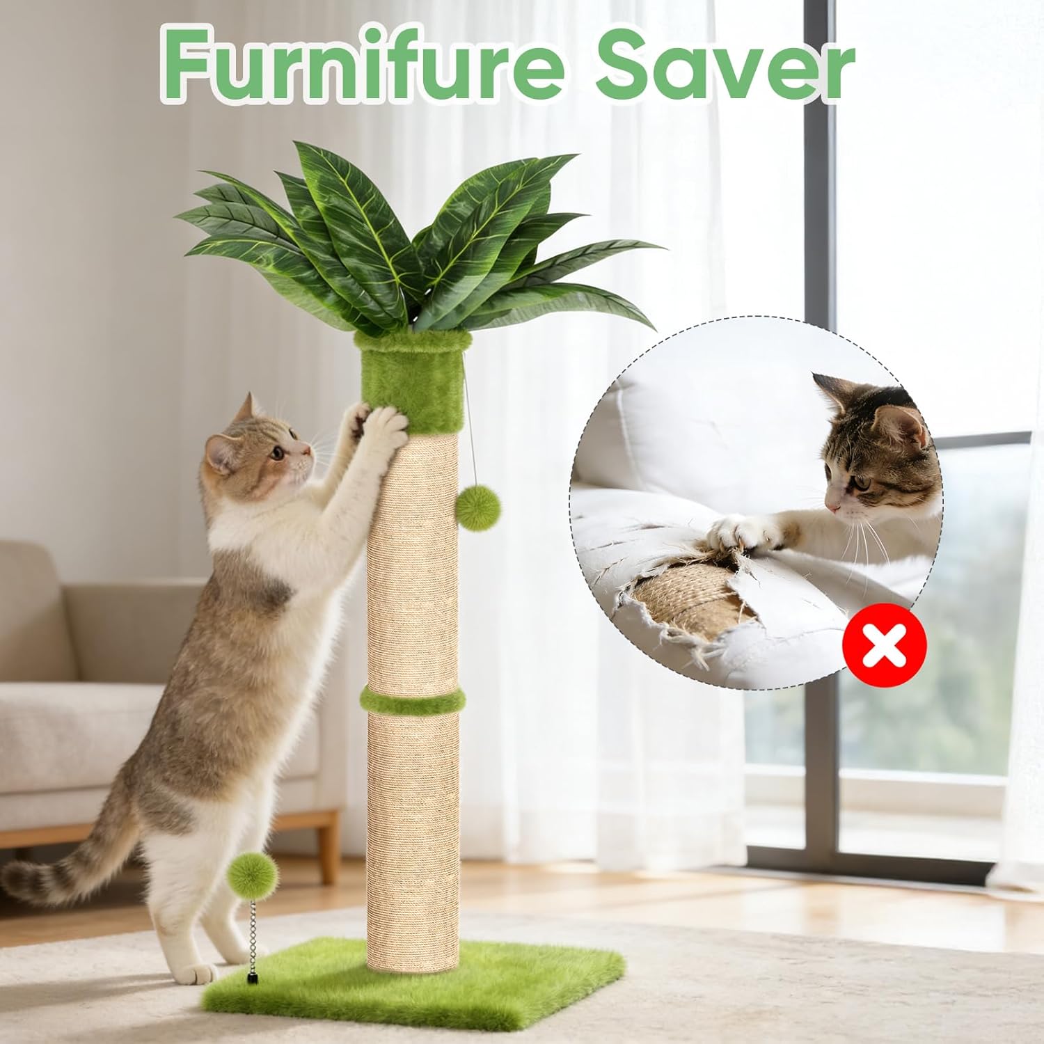 XiaZ Cat Scratching Post 34'' Tall - Image 7