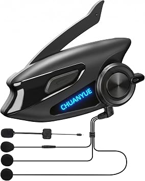 Motorcycle Helmet Bluetooth Headset, 43mm Helmet Speakers 2-Way Helmet Intercom, Noise Reduction, Music Sharing, Universal Pairing, IP67 Waterproof Fit for Motorcycle/ATV/Snowmobile Black,1-Pack