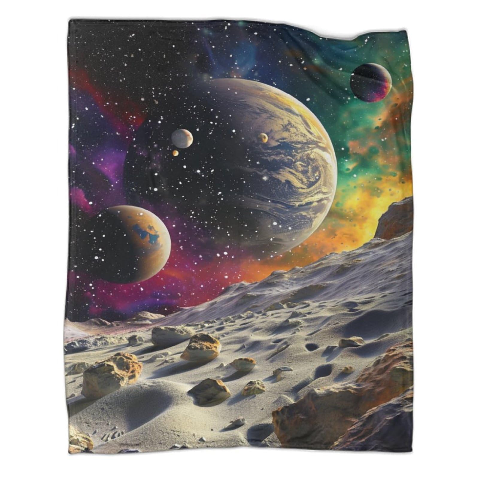 Couverture planètes cosmiques grand format idée cadeau originale pour adulte