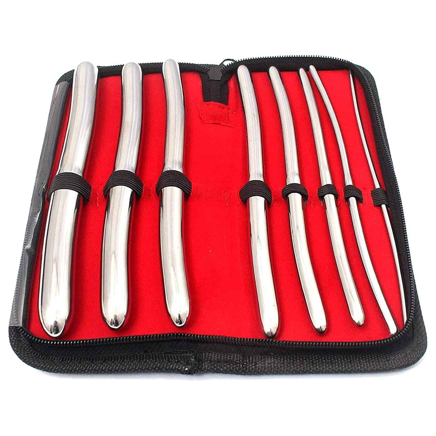 Pratt Sounds Dilators Surgical Instrument Set - 8 Piece Uterine Dilator Kit By MAQNSCO