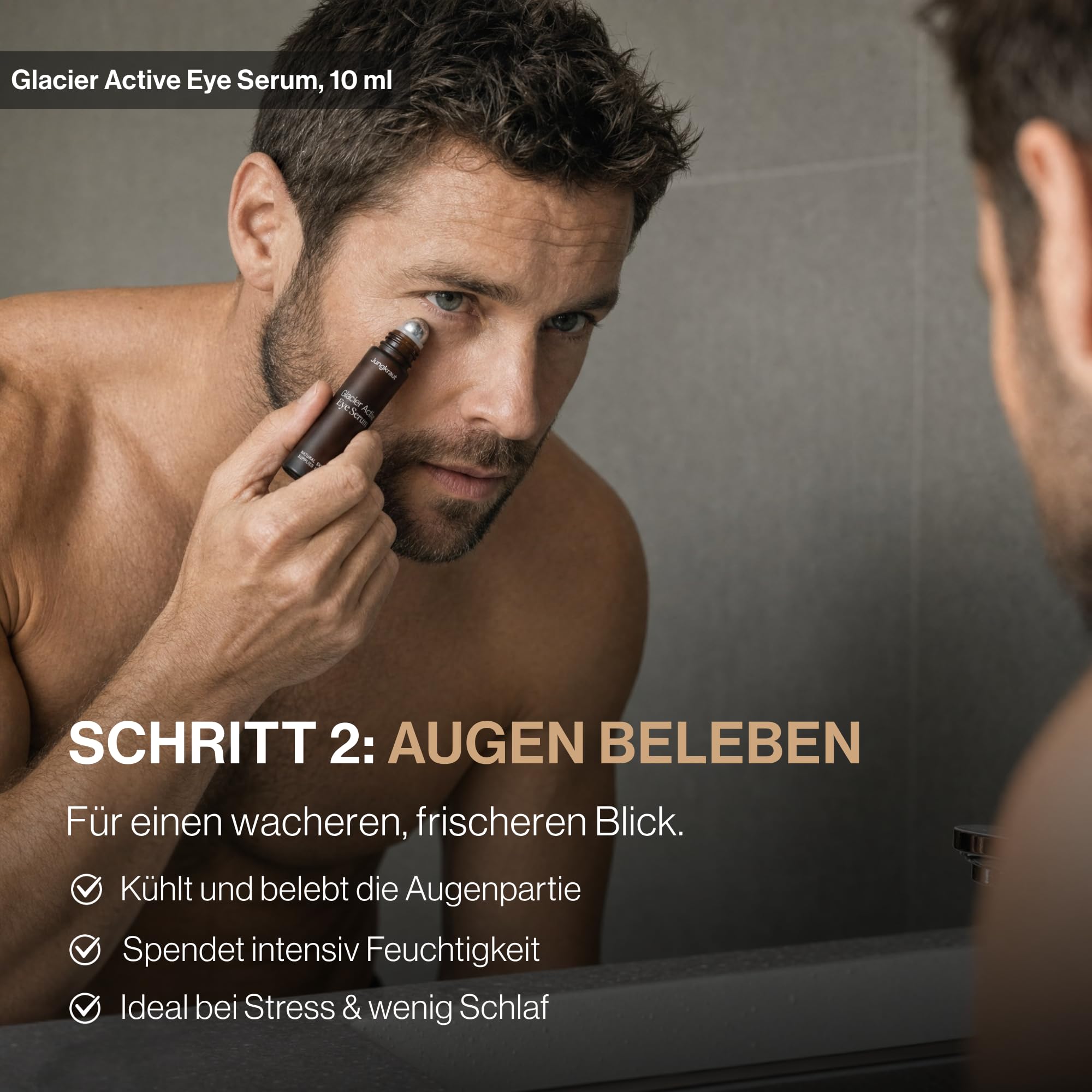 Gesichtspflegeset für Männer, Schnelle Gesichtspflege mit Reinigungsgel, Feuchtigkeitscreme und Serum, spendet Feuchtigkeit, gegen fettige Haut, Anti-Aging Effekt, natürlich, aus der Schweiz