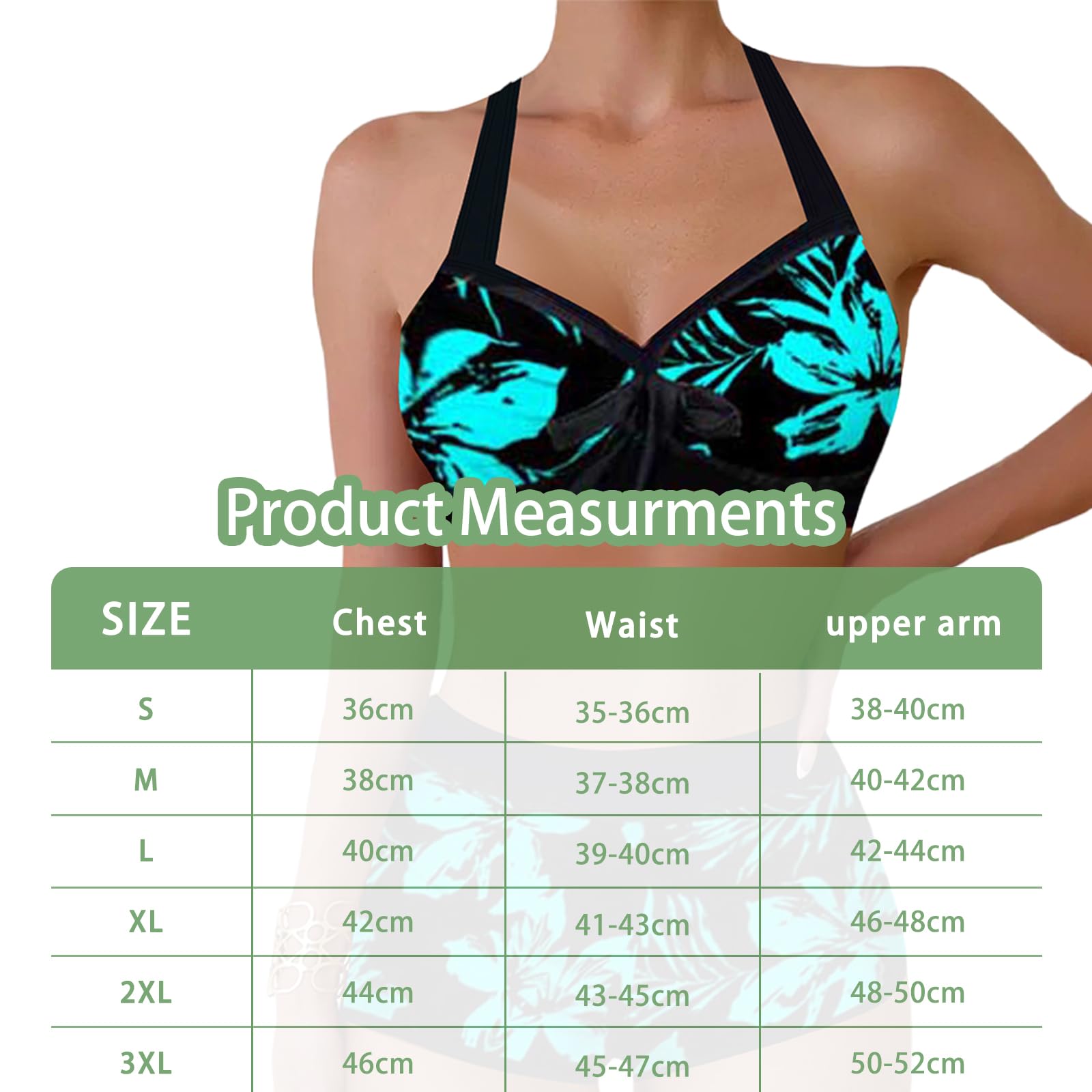 Zestaw bikini, dwuczęściowy zestaw, duże rozmiary, sportowe bikini, piękny nadruk kwiatowy, strój kąpielowy z wysokim stanem, dla kobiet i dziewcząt